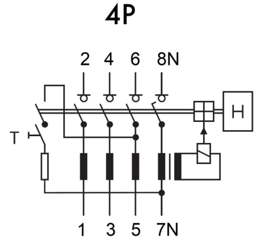 ПЗВ Schrack BC602103 6кА 25А 30мА 3P+N тип AC - 11