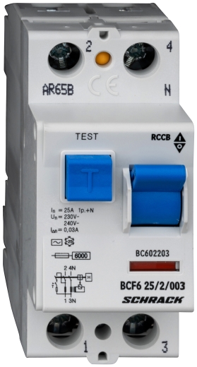 ПЗВ Schrack BC602203 6кА 25А 30мА 1Р+N тип AC - 1