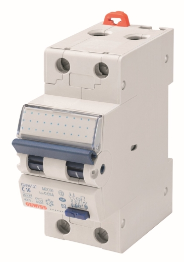 Дифференциальный автомат GEWISS COMPACT RCBO 1P+N C16 6kA AC/0.03 2M (GW94107) - 1