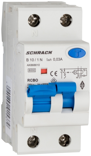 АВДТ Schrack AK668610 6кА 10А 30мА 1P+N х-ка B Тип A - 1