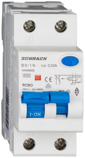 АВДС Schrack AK668606 6кА 6А 30мА 1P+N х-ка B Тип A - 1