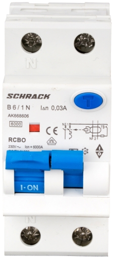 АВДС Schrack AK668606 6кА 6А 30мА 1P+N х-ка B Тип A - 2