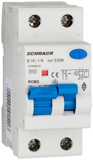 АВДС Schrack AK668616 6кА 16А 30мА 1P+N х-ка B Тип A - 1