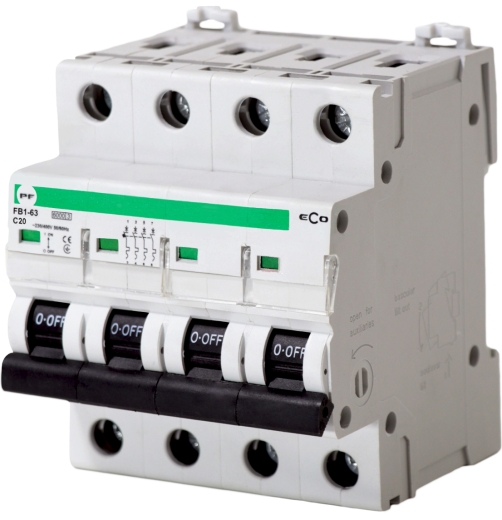 Автоматичний вимикач Promfactor ECO FB1-63 4P C 20A 6кА (FB1C4020) - 1