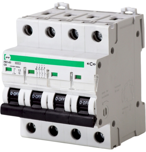 Автоматичний вимикач Promfactor ECO FB1-63 4P C 6A 6кА (FB1C4006) - 1