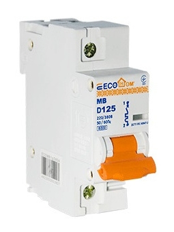 Автоматичний вимикач ECOHOME ECO MB 1p 125A D (ECO070010003) - 1