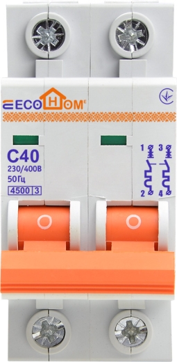 Автоматичний вимикач ECOHOME ECO 2p 40A С (ECO010020007) - 3