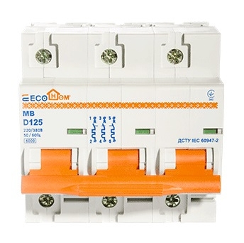 Автоматичний вимикач ECOHOME ECO MB 3p 125A D (ECO070010006) - 2