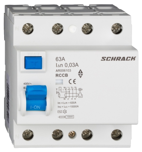 ПЗВ Schrack 10кА/30мА 3P+N 63А тип AC - 1