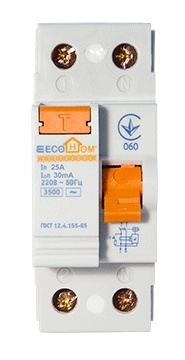 Пристрій захисного відключення ECOHOME 1Р+N 25A/30мА - 2