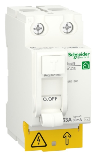 Диференціальне реле Schneider Electric R9R51263 RESI9 1Р+N 63A 30мА АС - 1