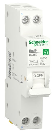 Диференціальний автомат Schneider Electric R9D87610 RESI9 6кА 1P+N 10A C 30мА АC - 1