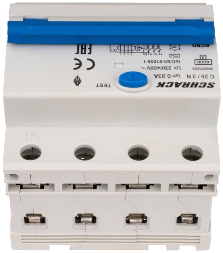 АВДС Schrack AK667825 6кА 25А 30мА 3P+N х-ка C Тип A - 9