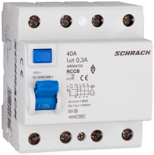 ПЗВ Schrack AR004130 10кА 40А 300мА 3P+N тип AC - 1