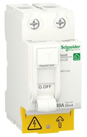 Диференціальне реле Schneider Electric R9R51240 RESI9 1Р+N 40A 30мА АС - 1