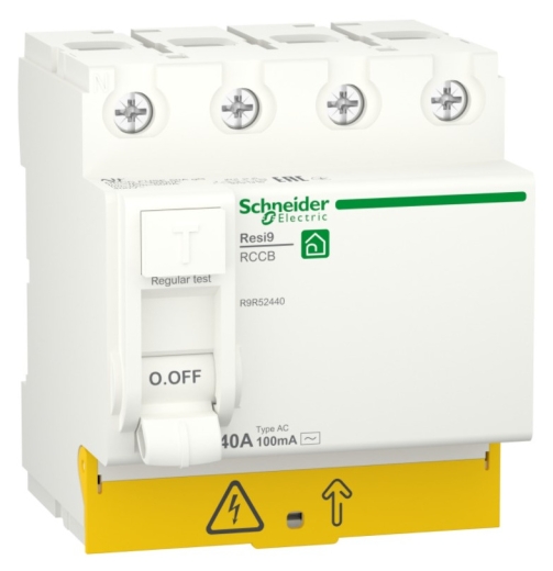 Диференціальне реле Schneider Electric R9R52440 RESI9 3P+N 40A 100мА АС - 1
