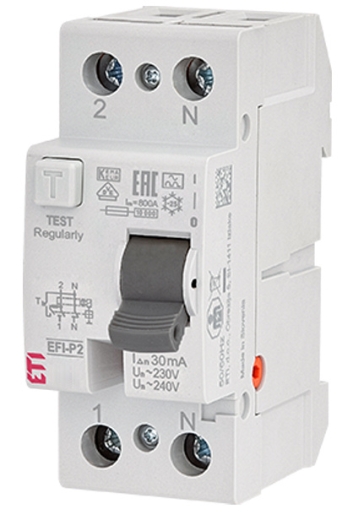 УЗО Eti 1Р+N EFI6-P2 25/0,03 A 6кА (2061261) - 1