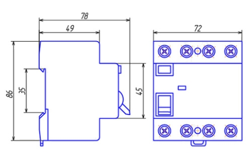 УЗО Chint ПЗВ NL1-63 6kA 3P+N A 40A-30mA - 2