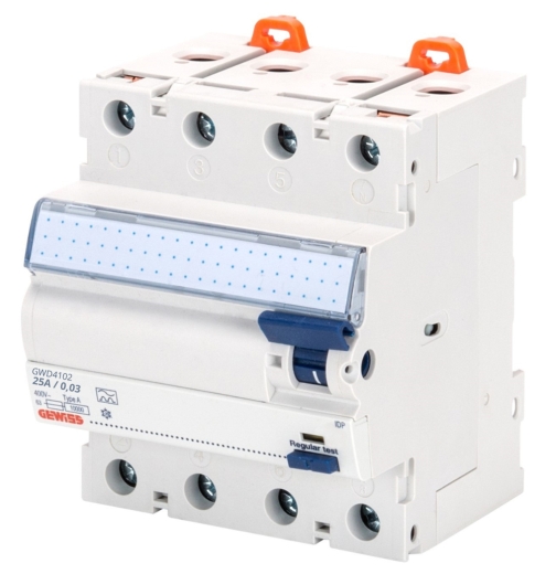 Устройство защитного отключения GEWISS RCCB 4P 25A AC/0,03 4M - 1