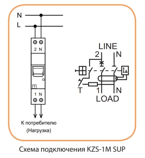 Диференціальний автомат ETI 002175706 KZS-1M SUP B 25/0.03 тип A (6kA) з верхнім підключенням - 3
