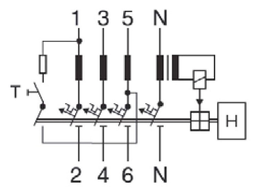 АВДТ Schrack BO667816 6кА 16А 30мА 3P+N х-ка C тип A - 3