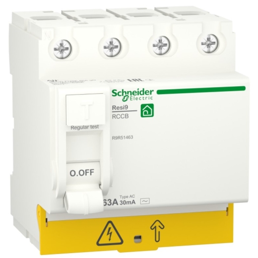 Дифференциальное реле Schneider Electric R9R51463 RESI9 3P+N 63A 30мА АС - 1