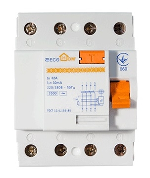Устройство защитного отключения ECOHOME 3P+N 32A 30мА (ECO020020003) - 3