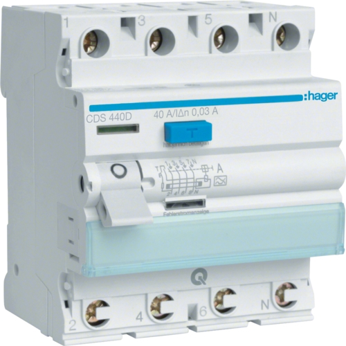 ПЗВ Hager CDS440D QC 4P 40A 30мА A - 1