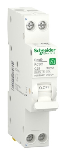 Дифференциальный автомат Schneider Electric R9D88625 RESI9 6кА 1P+N 25A C 30мА А - 1