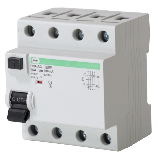 Пристрій захисного відлючення Promfactor FPR-AC 16А/0,3A 4P АС (FPR4016300AC) - 1