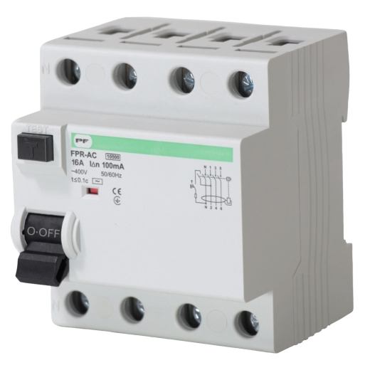 Пристрій захисного відлючення Promfactor FPR-AC 16А/0,1A 4P АС (FPR4016100AC) - 1