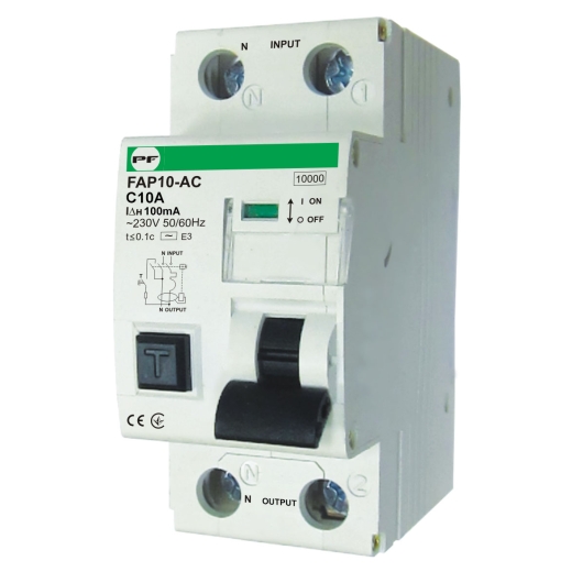 Дифференциальный автомат Promfactor FAP10-AC C 10А/0,1A 2P (1P+N) 10кА (FAP10C10100AC) - 1