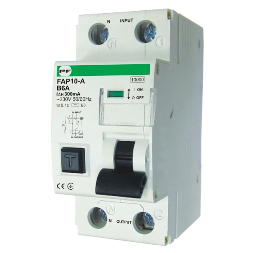 Дифавтомат Promfactor FAP10-A B 6А/0,3A 2P (1P+N) 10кА (FAP10B06300A) - 1