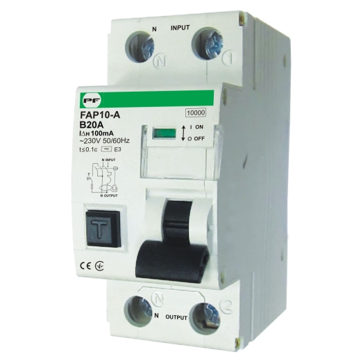 Дифференциальный автомат Promfactor FAP10-A B 20А/0,1A 2P (1P+N) 10кА (FAP10B20100A) - 1