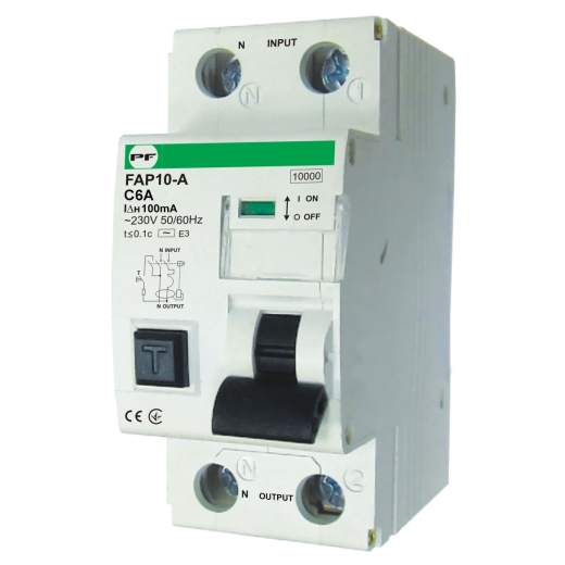 Диф автомат Promfactor FAP10-A C 6А/0,1A 2P (1P+N) 10кА (FAP10C06100A) - 1