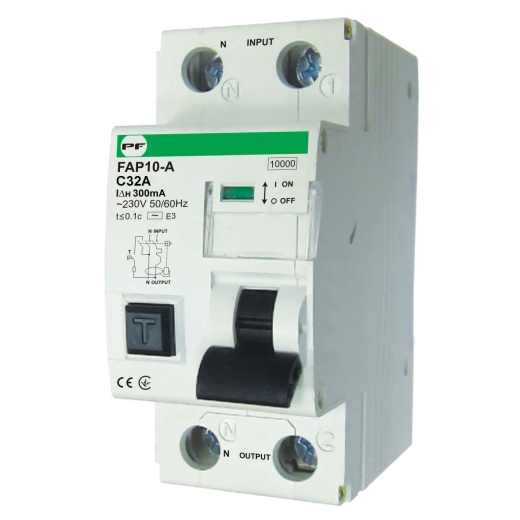 Диф автомат Promfactor FAP10-A C 32А/0,3A 2P (1P+N) 10кА (FAP10C32300A) - 1