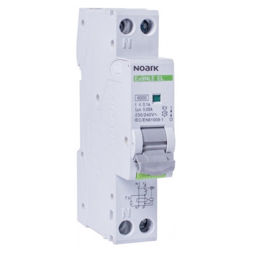 Дифавтомат NOARK Ex9NLE EL 1P+N C10 A 6кА C 10А 30мА (111168) - 1