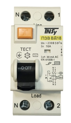 УЗО TNSy ВД-18 2Р 16А 30мА АС (TNSy5506278) - 2