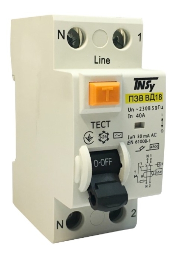 ПЗВ TNSy ВД-18 2Р 40А 30мА АС (TNSy5506281) - 1