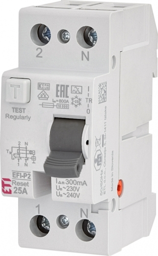 УЗО ETI EFI-P2R 25/0,3 A 10кА RESET (2061481) - 1