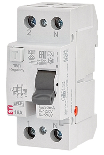 ПЗВ Eti 1Р+N EFI6-P2 16/0,03 A 6кА (2061260) - 1