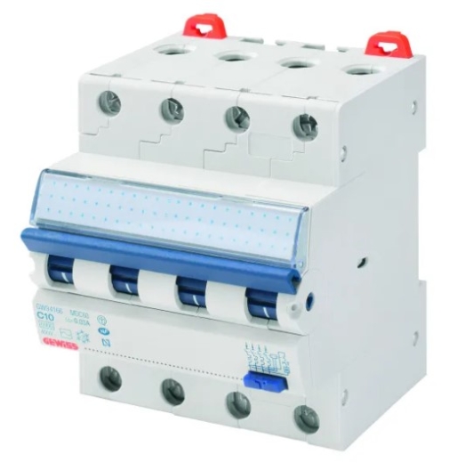 Диференціальний автомат GEWISS COMPACT RCBO MDC60 4P C10 6кA AC/0.03 4M (GW94166) - 1