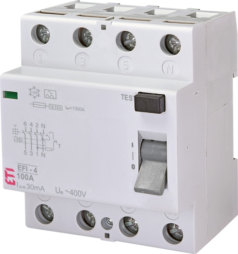 УЗО ETI 002062150 EFI-4 100/0.03 тип A (10kA) - 1