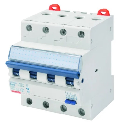 Диференціальний автомат GEWISS COMPACT RCBO MDC60 4P C20 6кA A/0.03 4M (GW94368) - 1