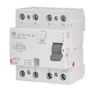 ПЗВ ETI EFI-P4 3P+N 16/0,1 NL A 10кА (2061820) - 1