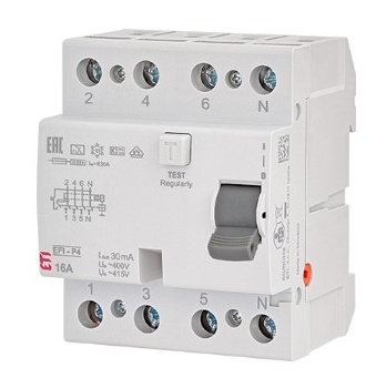 УЗО ETI EFI-P4 3P+N 40/0,3 NL A 10кА (2061832) - 1