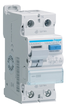 ПЗВ Hager CEA584C 2P 10кА 100A 100мА A - 1