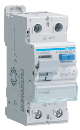 ПЗВ Hager CEA563C 2P 10кА 63A 100мА A - 1