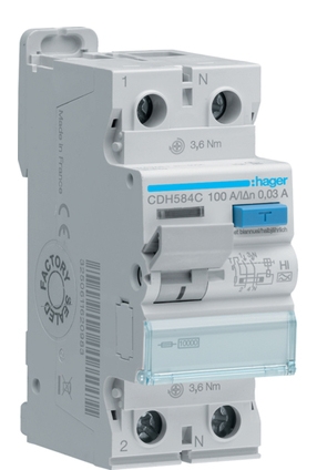 УЗО Hager CDH584C 2P 10кА 100A 30мА A-Hi - 1