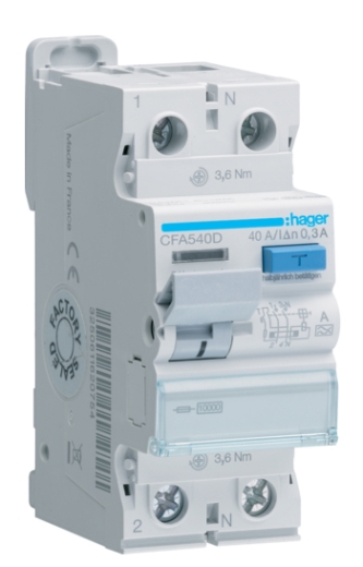ПЗВ Hager CFA540D 2P 10кА 40A 300мА A - 1